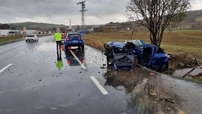 Tekirdağ'da feci kazada sürücü ağır yaralandı