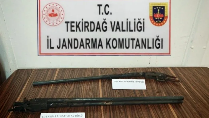 Tekirdağ'da jandarmadan silah ve mühimmat operasyonu