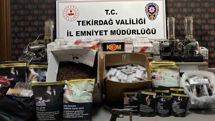 Tekirdağ'da KOM Başkanlığı koordinesinde büyük tütün kaçakçılığı operasyonu