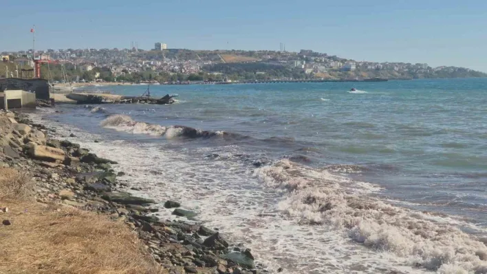 Tekirdağ'da poyraz fırtınası kıyılarda kızıl yosunlara neden oldu