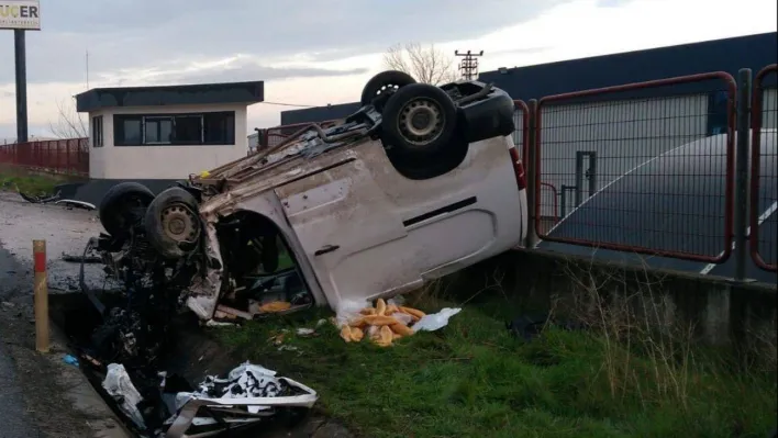 Tekirdağ'da takla atan aracın sürücüsü hayatını kaybetti