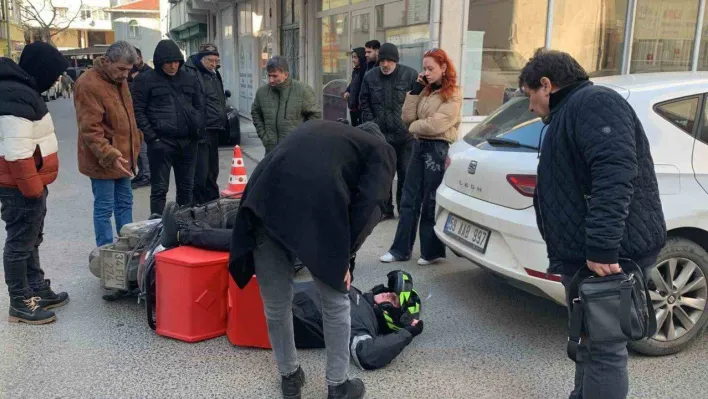 Tekirdağ'da yaralamalı kaza kameraya yansıdı