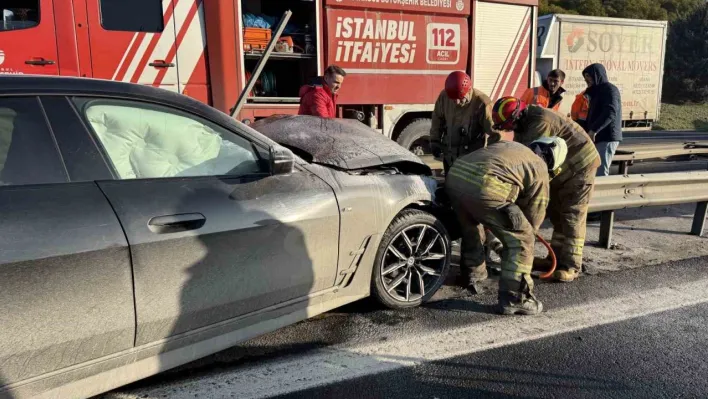 TEM Büyükçekmece'de buzlanma kazası: 1 yaralı