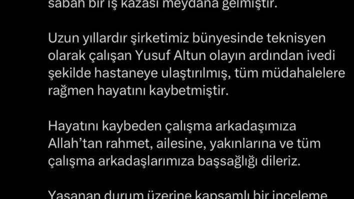THY İletişim Başkanı Yahya Üstün'den 'iş kazası' açıklaması