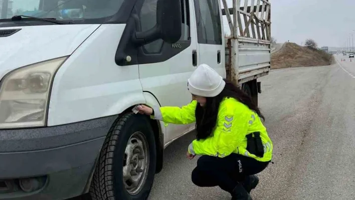 Ticari araçlara kış lastiği denetimi başladı