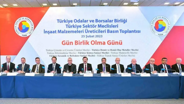 TOBB Başkanı Hisarcıklıoğlu: 'Deprem bölgesinde yapılacak konutlarda inşaat malzemeleri için fiyat sabitlenecek'