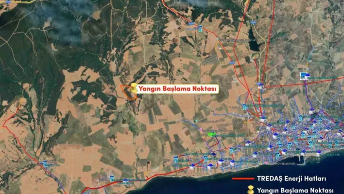 TREDAŞ: 'Yangın bölgesinde bize ait enerji hattı bulunmamaktadır'