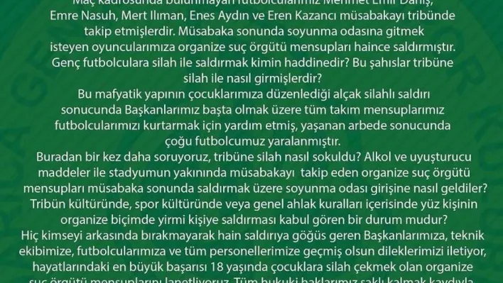 Tribüne silah sokulduğu iddiası