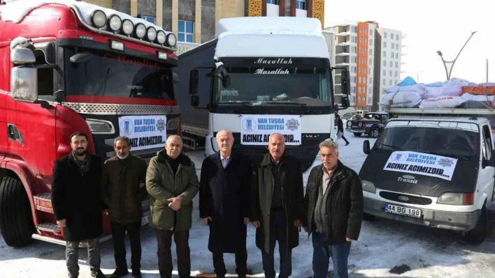 Tuşba Belediyesinin yardım tırları deprem bölgesine ulaştı