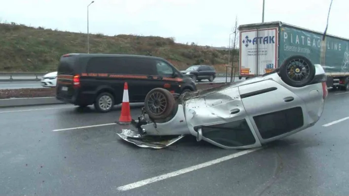 Yağışlı hava nedeniyle şehir hastanesi yolunda kazalar meydana geldi