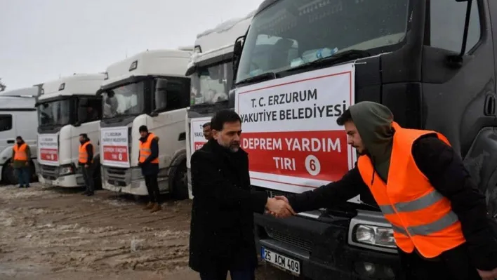 Yakutiye Belediyesi'nden depremzedelere yardım eli