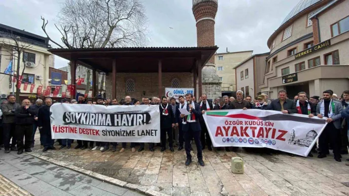 Yalova'da İsrail'in Gazze saldırıları protesto edildi