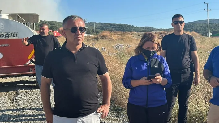 Yangın bölgesinde dumandan etkilenen Başkan Tekin hastaneye kaldırıldı