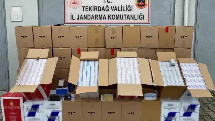Tekirdağ'da jandarmadan makaron operasyonu: 550 bin boş makaron ele geçirildi