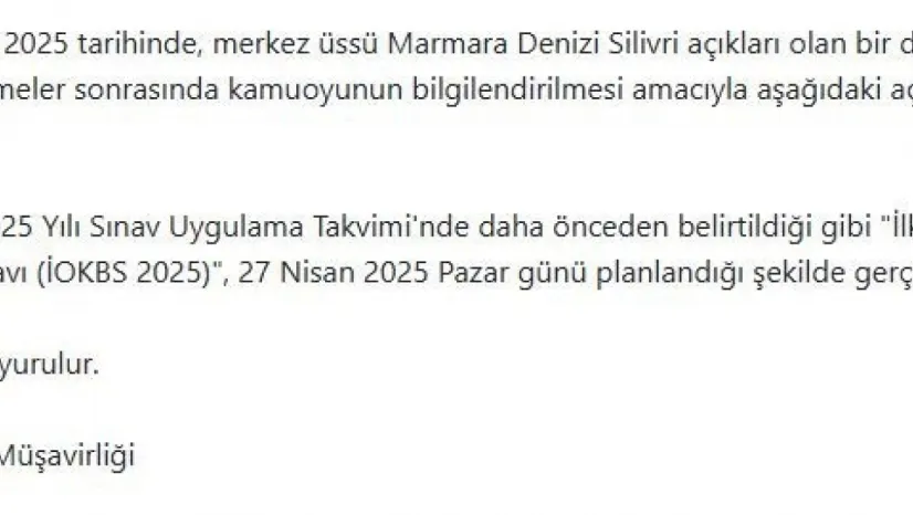 MEB açıkladı: İOKBS 2025 planlanan tarihte gerçekleşecek